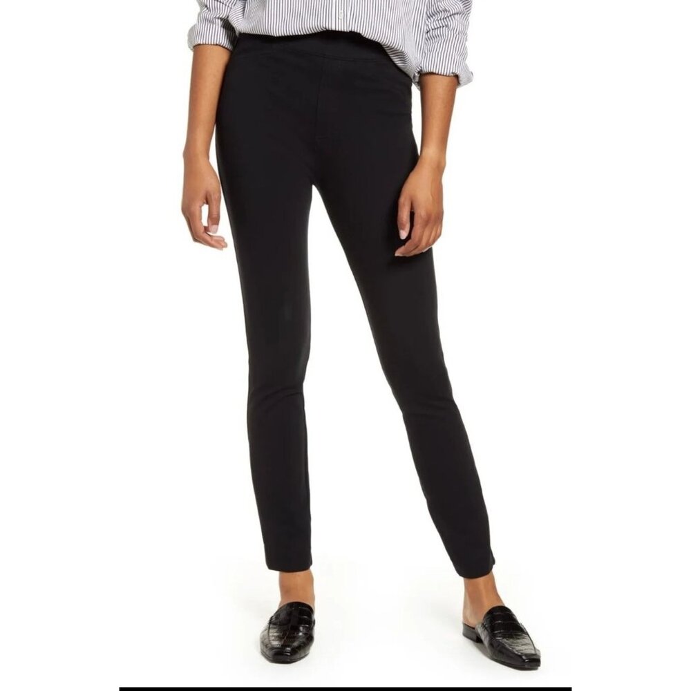 Spanx Womens Perfect Black pants Leggings back seam Medium career slimming